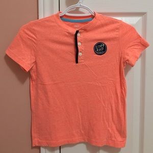 Old Navy SS Surf Henley shirt - Neon Orange